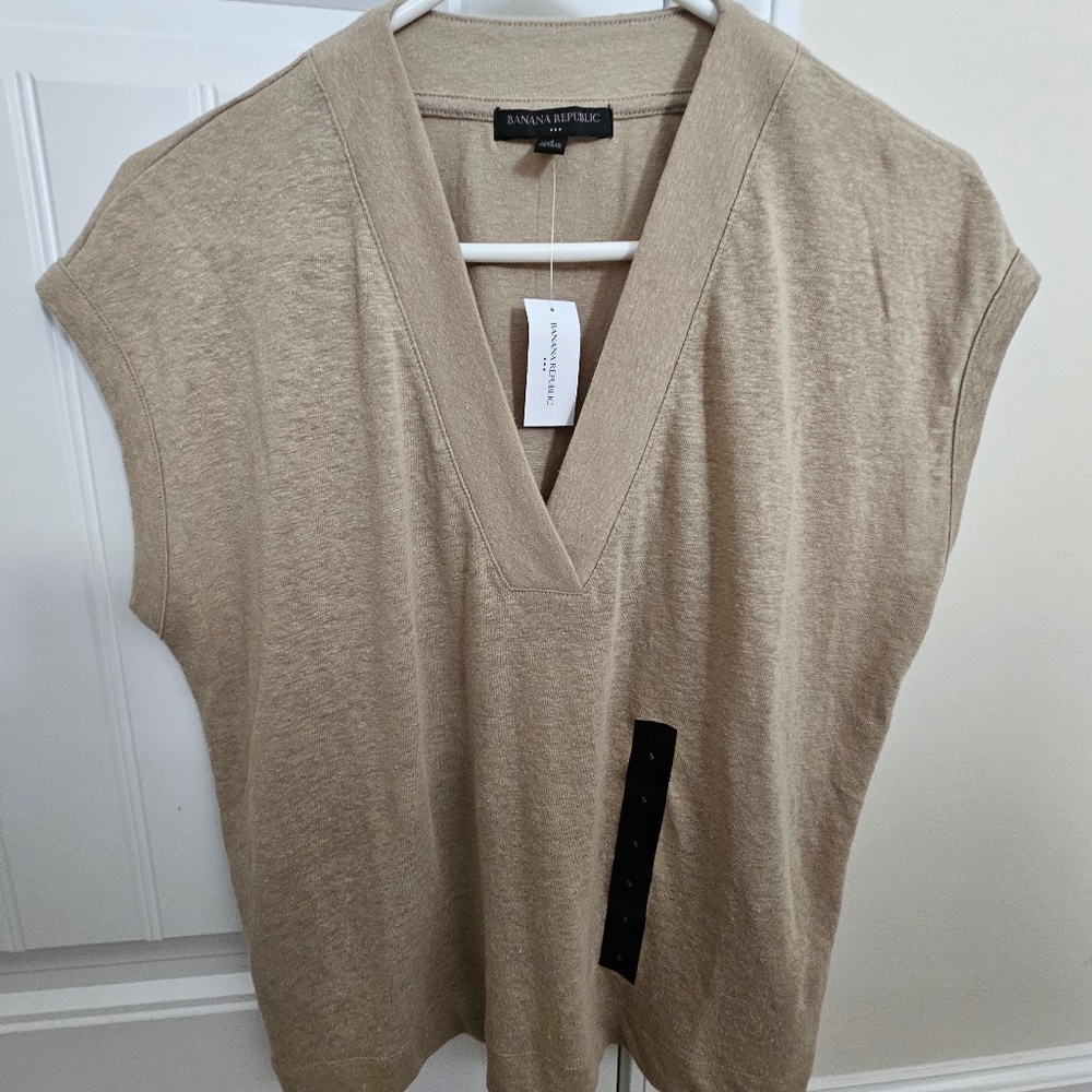 Linen-Blend Boxy T-shirt